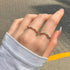 Geometric Zircon Sterling Silver Stacking Wedding Ring Lou